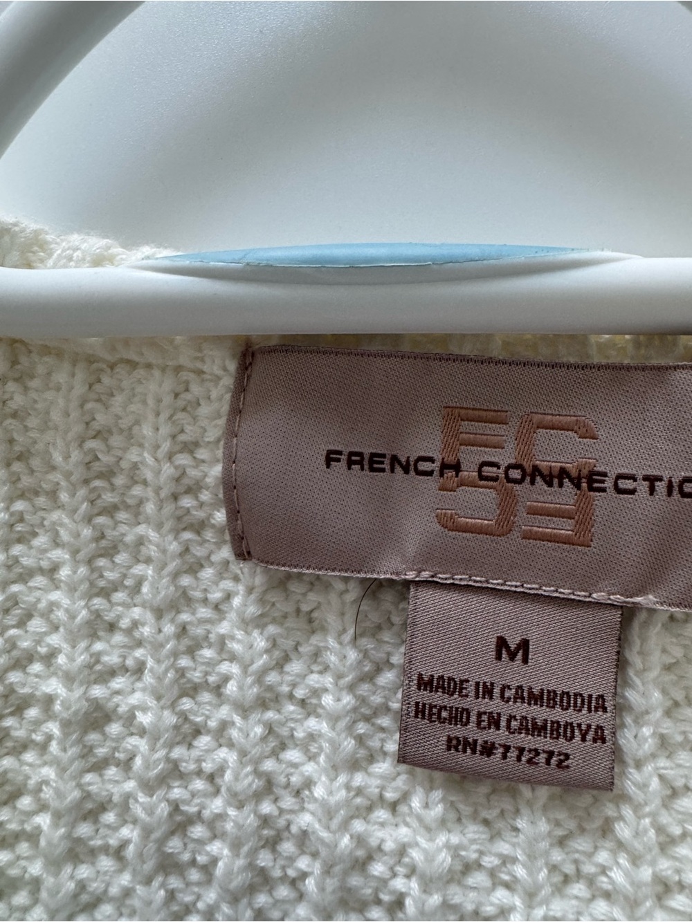 French Connection Cream Short-Sleeve Button Knit Cardigan - Picture 7 of 7